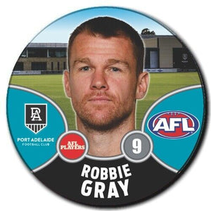 2021 AFL Port Adelaide Player Badge - GRAY, Robbie