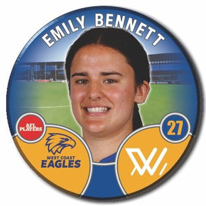 2022 AFLW West Coast Eagles Player Badge - BENNETT, Emily