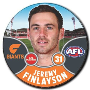2021 AFL GWS Giants Player Badge - FINLAYSON, Jeremy