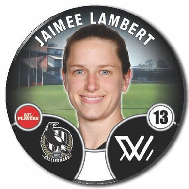 2022 AFLW Collingwood Player Badge - LAMBERT, Jaimee