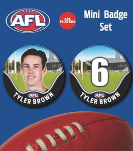 2021 AFL Collingwood Mini Player Badge Set - BROWN, Tyler