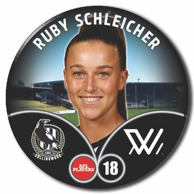 2023 AFLW S7 Collingwood Player Badge - SCHLEICHER, Ruby