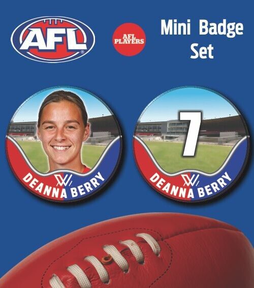 2021 AFLW Western Bulldogs Mini Player Badge Set - BERRY, Deanna