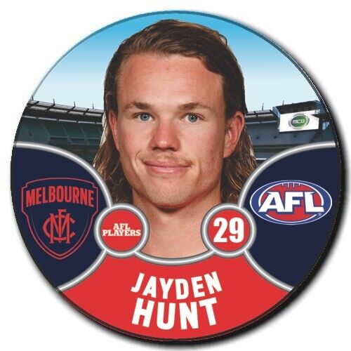 2021 AFL Melbourne Player Badge - HUNT, Jayden