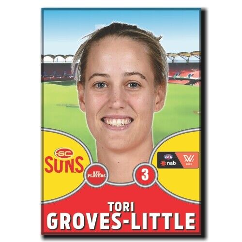 2021 AFLW Gold Coast Suns Player Magnet - GROVES-LITTLE, Tori