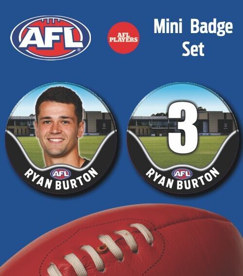 2021 AFL Port Adelaide Mini Player Badge Set - BURTON, Ryan