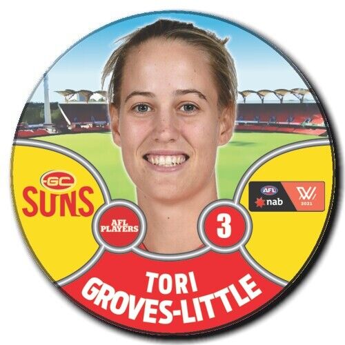 2021 AFLW Gold Coast Suns Player Badge - GROVES-LITTLE, Tori
