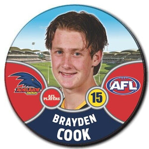 2021 AFL Adelaide Crows Player Badge - COOK, Brayden