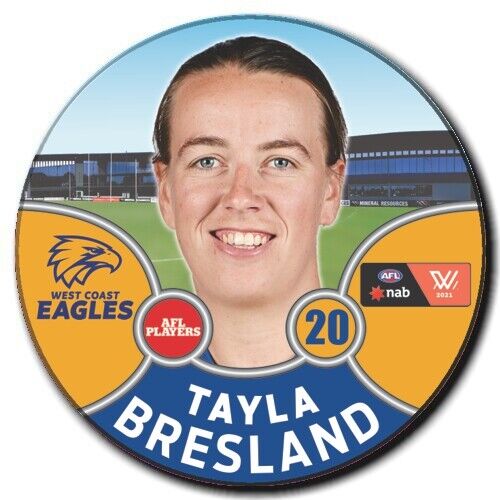 2021 AFLW West Coast Eagles Player Badge - BRESLAND, Tayla