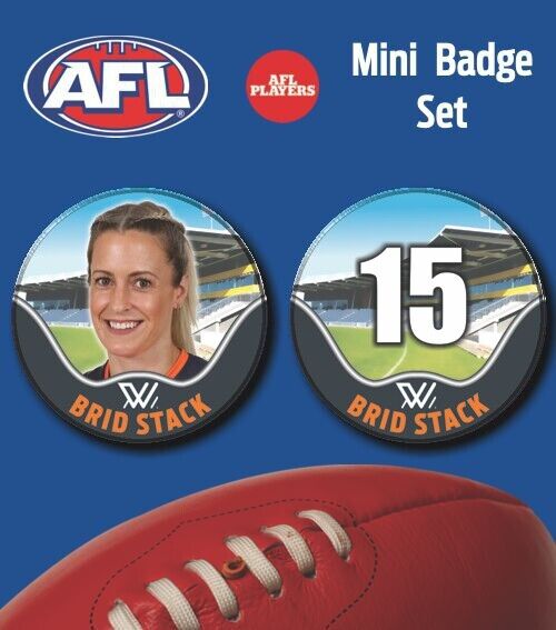 2021 AFLW GWS Mini Player Badge Set - STACK, Brid