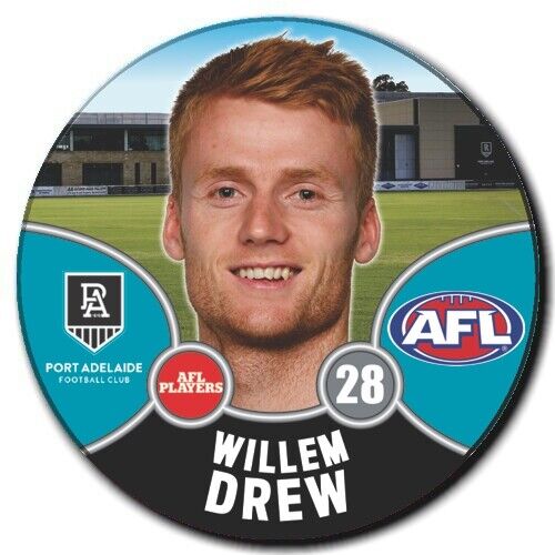 2021 AFL Port Adelaide Player Badge - DREW, Willem