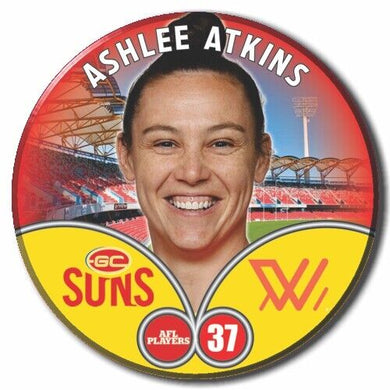 2023 AFLW S7 Gold Coast Suns Player Badge - ATKINS, Ashlee