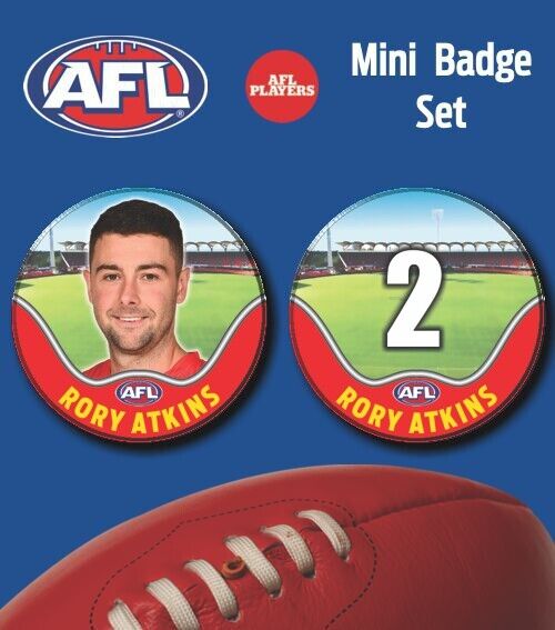 2021 AFL Gold Coast Suns Mini Player Badge Set - ATKINS, Rory