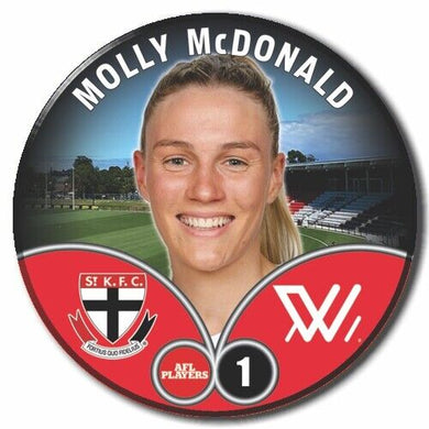 2023 AFLW S7 St Kilda Player Badge - McDONALD, Molly