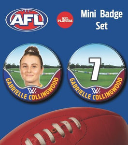 2021 AFLW Brisbane Mini Player Badge Set - COLLINGWOOD, Gabrielle