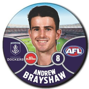 2021 AFL Fremantle Dockers Player Badge - BRAYSHAW, Andrew
