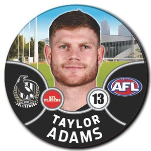 2021 AFL Collingwood Player Badge - ADAMS, Taylor