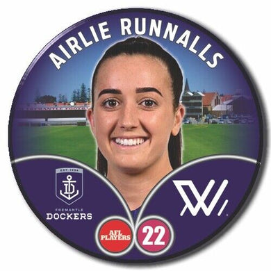 2023 AFLW S7 Fremantle Player Badge - RUNNALLS, Airlie