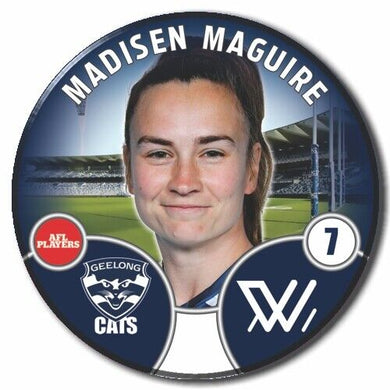 2022 AFLW Geelong Player Badge - MAGUIRE, Madisen