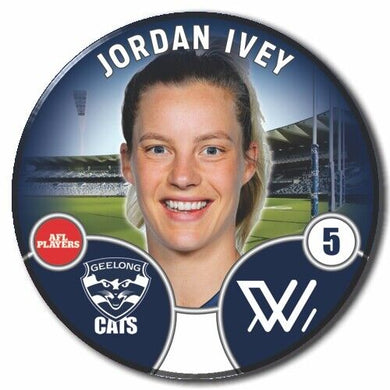 2022 AFLW Geelong Player Badge - IVEY, Jordan