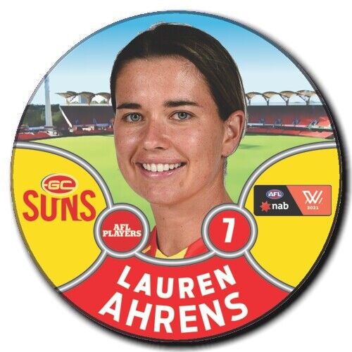2021 AFLW Gold Coast Suns Player Badge - AHRENS, Lauren