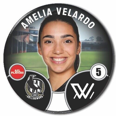 2022 AFLW Collingwood Player Badge - VELARDO, Amelia