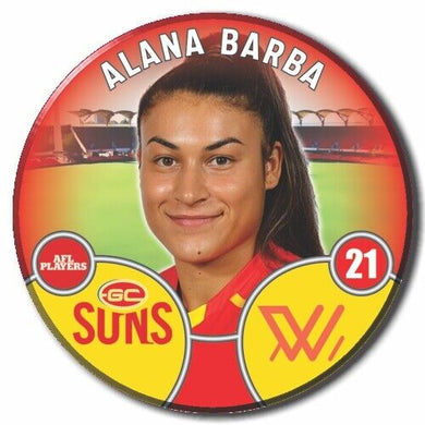 2022 AFLW Gold Coast Player Badge - BARBA, Alana