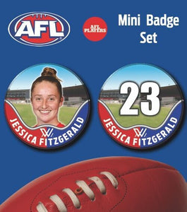 2021 AFLW Western Bulldogs Mini Player Badge Set - FITZGERALD, Jessica