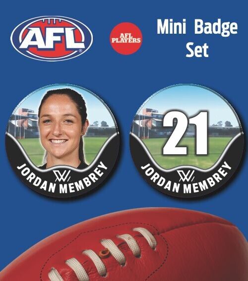 2021 AFLW Collingwood Mini Player Badge Set - MEMBREY, Jordan