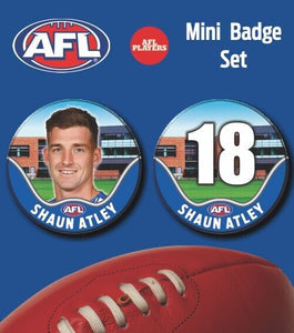 2021 AFL North Melbourne Mini Player Badge Set - ATLEY, Shaun