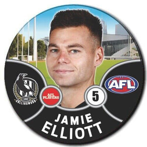 2021 AFL Collingwood Player Badge - ELLIOTT, Jamie