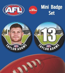 2021 AFL Collingwood Mini Player Badge Set - ADAMS, Taylor