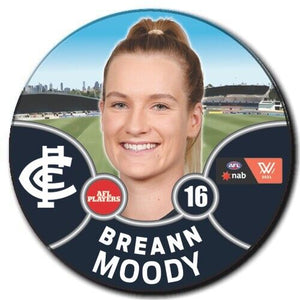 2021 AFLW Carlton Player Badge - MOODY, Breann