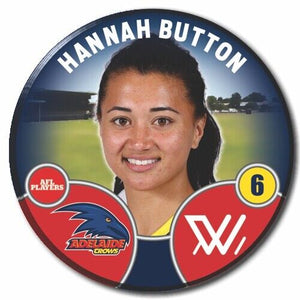 2022 AFLW Adelaide Player Badge - BUTTON, Hannah