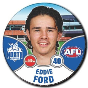 2021 AFL North Melbourne Player Badge - FORD, Eddie