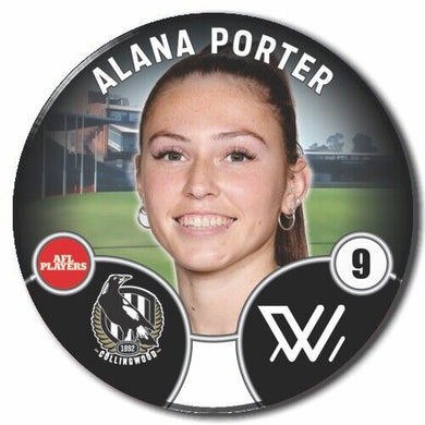 2022 AFLW Collingwood Player Badge - PORTER, Alana