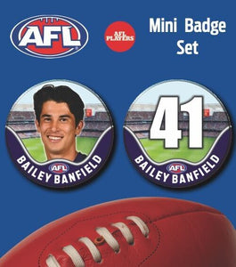 2021 AFL Fremantle Mini Player Badge Set - BANFIELD, Bailey