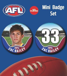 2021 AFL Brisbane Mini Player Badge Set - BAILEY, Zac