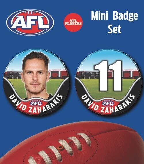 2021 AFL Essendon Mini Player Badge Set - ZAHARAKIS, David