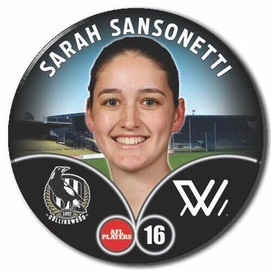 2023 AFLW S7 Collingwood Player Badge - SANSONETTI, Sarah