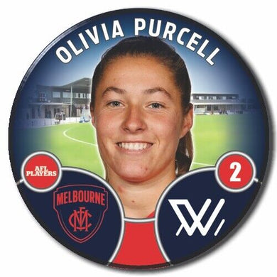 2022 AFLW Melbourne Player Badge - PURCELL, Olivia
