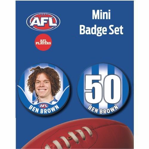 Mini Player Badge Set - North Melbourne Kangaroos  - Ben Brown