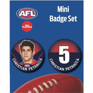 Mini Player Badge Set - Melbourne Demons - Christian Petracca