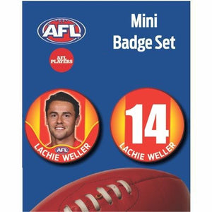 Mini Player Badge Set - Gold Coast Suns - Lachie Weller