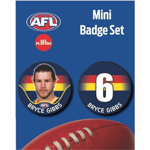 Mini Player Badge Set - Adelaide Crows - Bryce Gibbs