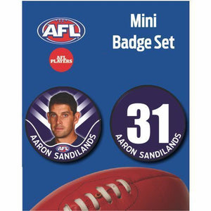 Mini Player Badge Set - Fremantle Dockers - Aaron Sandilands