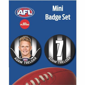 Mini Player Badge Set - Collingwood Magpies - Adam Treloar