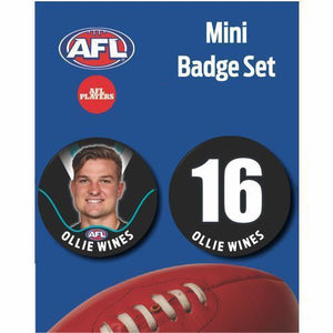 Mini Player Badge Set - Port Adelaide Power - Ollie Wines