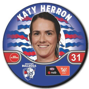 2020 AFLW Western Bulldogs Player Badge - HERRON, Katy