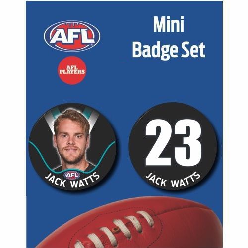 Mini Player Badge Set - Port Adelaide Power - Jack Watts